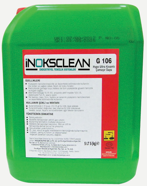 G106 Ultra Kıvamlı Çamaşır Suyu 5 Lt