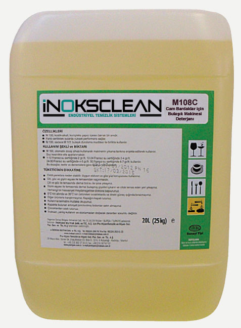 M108C Cam Bardaklar İçin Bulaşık Makinesi Sıvı Deterjanı 5KG