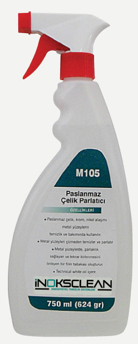 M105P Paslanmaz Çelik Yüzeyler İçin Temizlik ve Bakım Maddesi Özel Parfümlü 0,75 (624 gr) - 0,624
