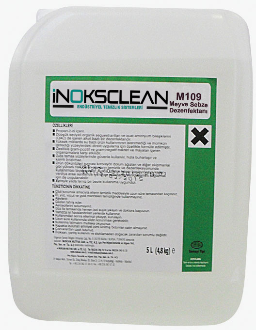 M109 Meyve Sebze Temizlik ve Hijyen Maddesi  10 Lt - 10